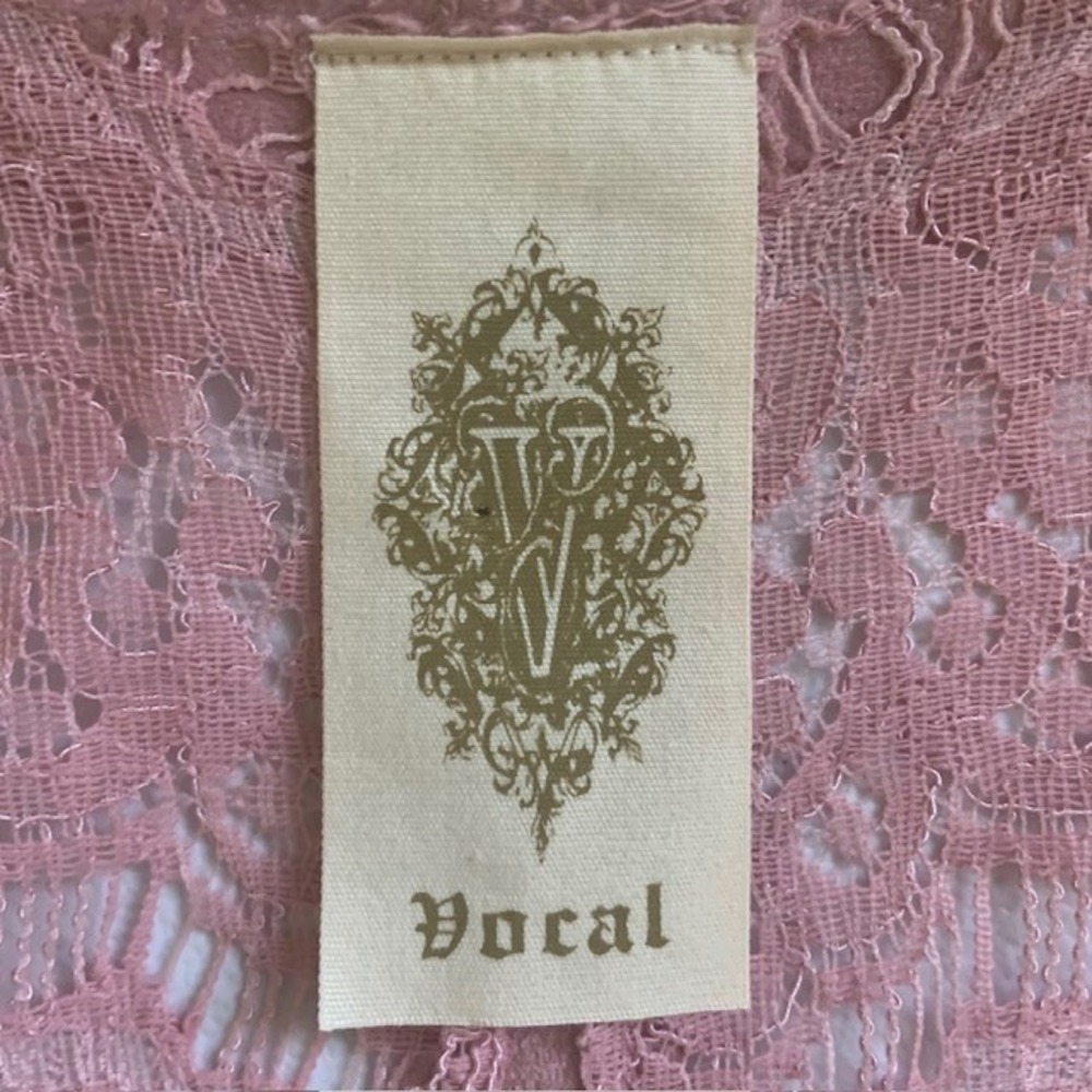 Vocal Boho Lace Fringe Vest Small Pink Studded Festival Western Indie Sleaze Top - Picture 8 of 11